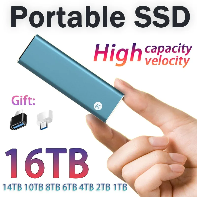 

Cross-border SSD mobile solid state drive 16TB 2TB light board matte texture mobile hard drive