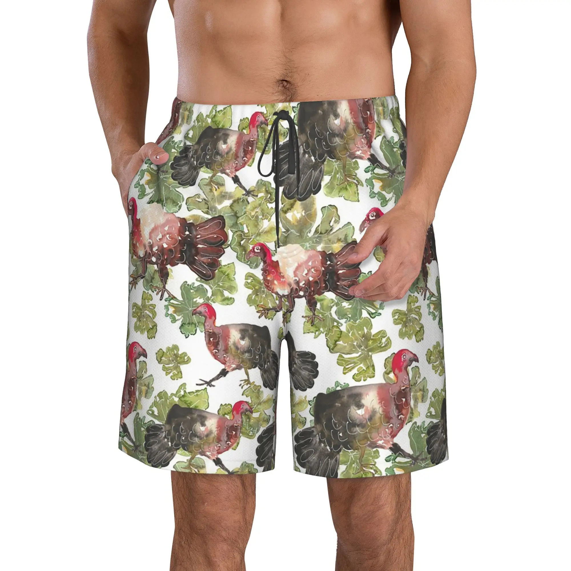 When brush turkey was walking in our garden Trunks Beach Board Shorts Casual Quick Dry Swimming Summer Men Pants