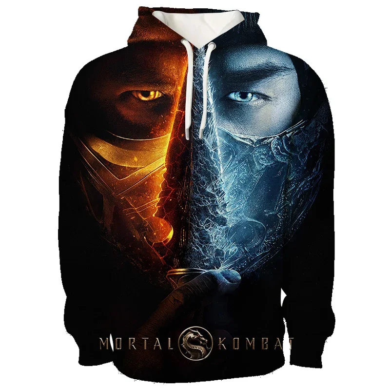 Mortal Kombat 3D Printed Hoodies Men's Clothes New Harajuku Hooded Sweatshirt Casual Hoody Men Cool Graphic Pullover Streetwear