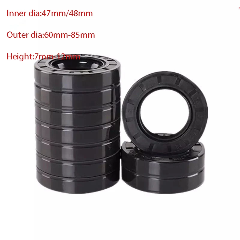 1Pcs ID: 47mm/48mm NBR TC/FB/TG4 Skeleton Oil Seal Rings Double Lip Seal For Rotation Shaft OD: 60mm - 85mm Height: 7mm - 12mm