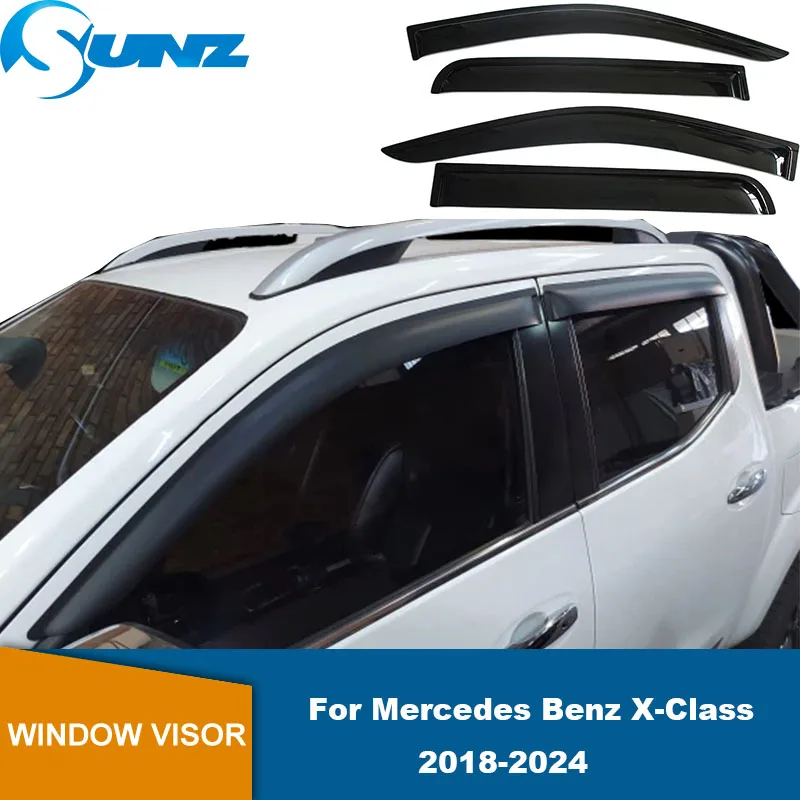 Car Wind Deflector Sun Rain Guard For Mercedes-Benz X-Class 2017 2018 2019 2020 2021 2022 2023 2024 Window Visor Double Cabin