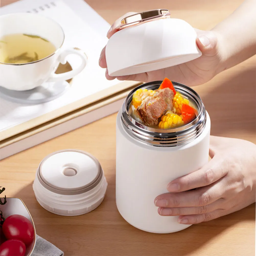 

Stainless Steel Vacuum Insulated Food Flask Thermal Jar Hot Cup Travel School Office Large Opening Porridge Soup Box Container