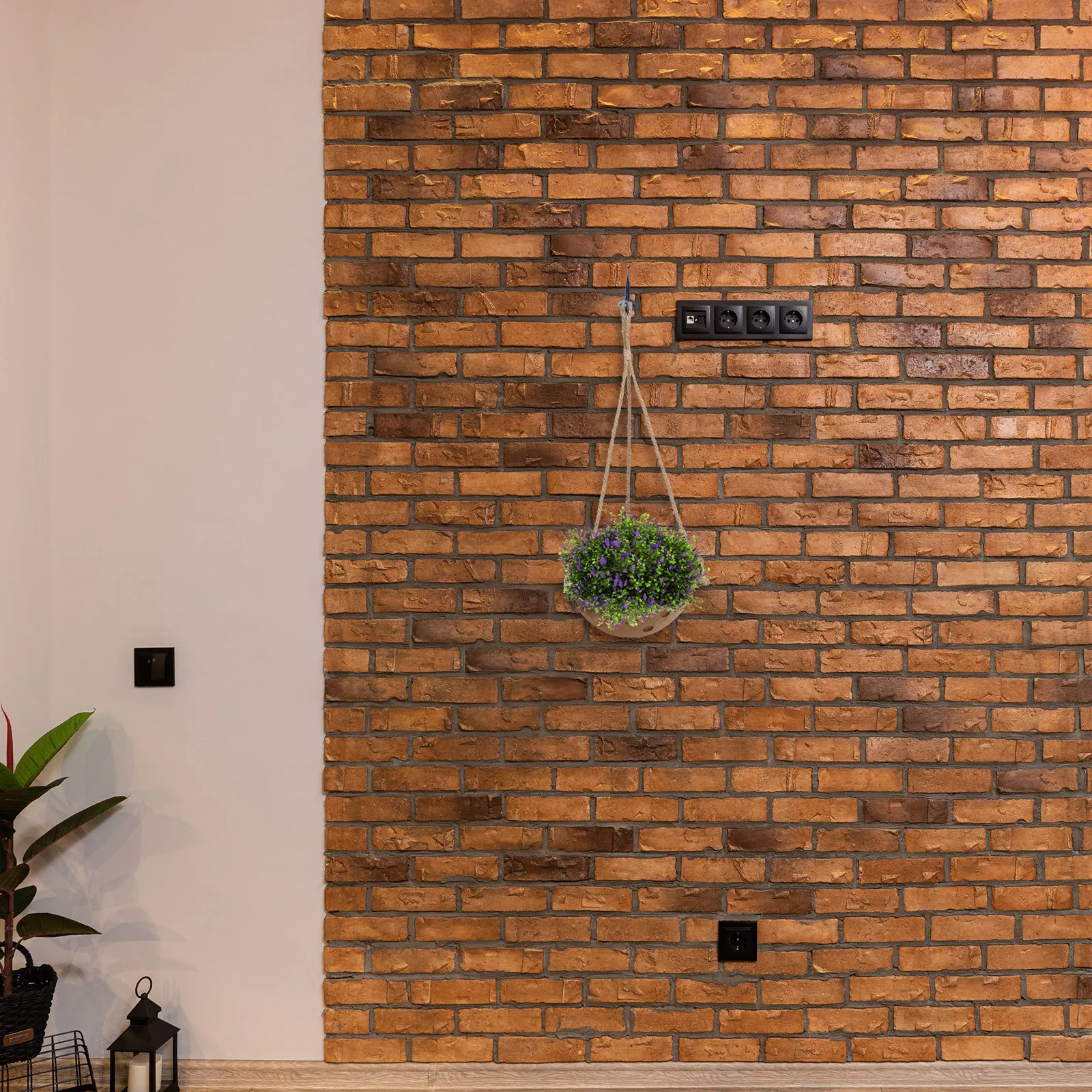Hanging Coconut Shell Planter Pot for Succulents, Herbs & Ferns – Natural Decorative Hanging Flowerpot for Balcony, Cafe, Hotel