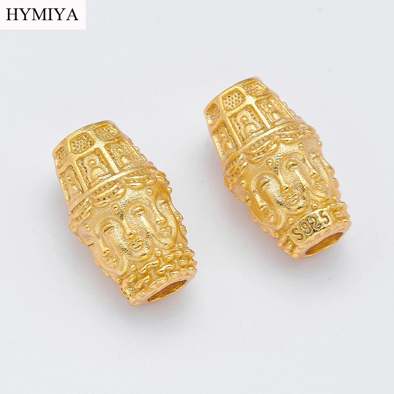 

Тибетская статуя Будды ручной работы из серебра 925 пробы, бусины, буддийские ювелирные изделия, свободные бусины