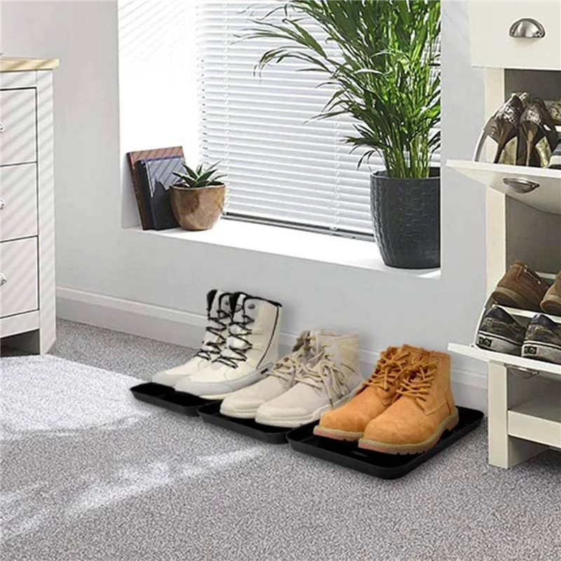 

ABAH-18PCS Boot Tray Heavy Duty Shoe Mat Trays,Storage Tray,Dog Bowl Or Cat Bowl Mats Trap Mud To Protect Floor 13.7X10.8Inch