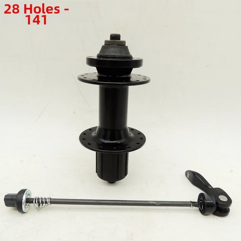 

Rear Hub Aluminum Alloy Supports 8/9/10-speed FOR HG Cassettes 141mm O.L.D 28 Hole Cassette Freehub Cycling Part Black