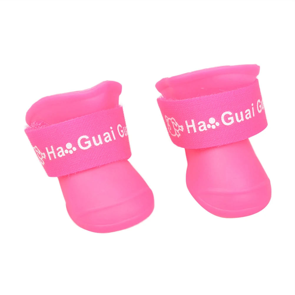 

Pet Shoes Pink Dog Waterproof Rain Products Candy Color Puppy Mud Little Comfortable
