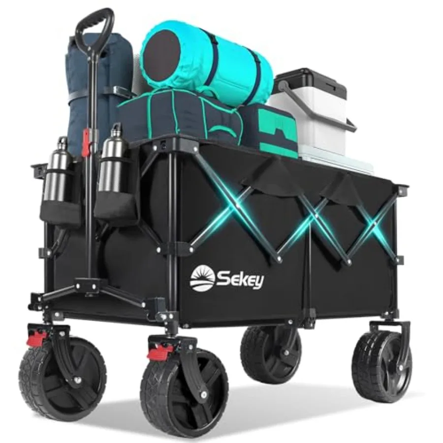 220L Beach Wagon, 330 lb Capacity, Foldable, 8 in Wide Wheels