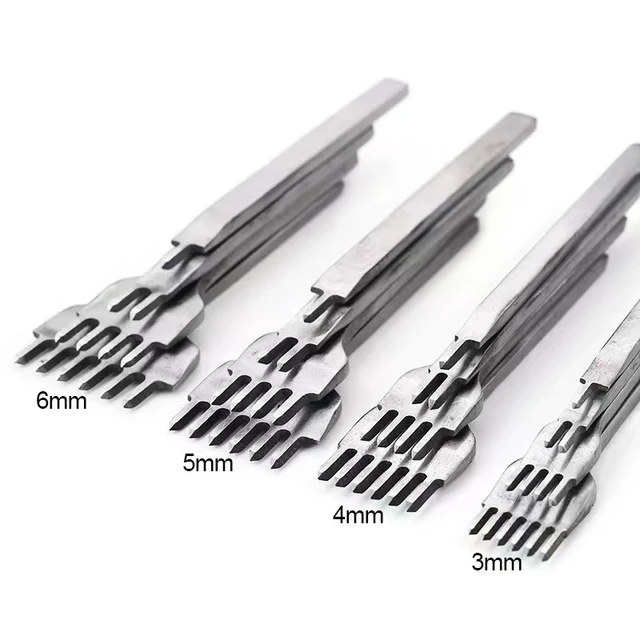 3MM 1/2/4/6 zębów DIY skórzany dziurkacz narzędzie skórzane narzędzia do szycia diamentowe dłuto rzeźba w skórze dziurkacz praca