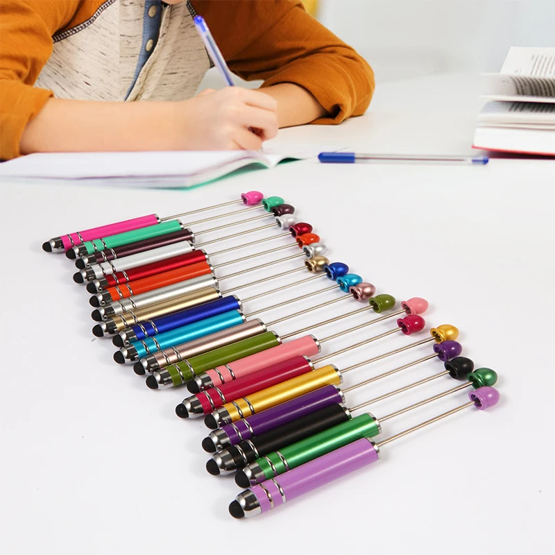 Bolígrafo con cuentas para pantalla táctil, bolígrafos de papelería bonitos para escribir, material escolar y de oficina, 30 piezas