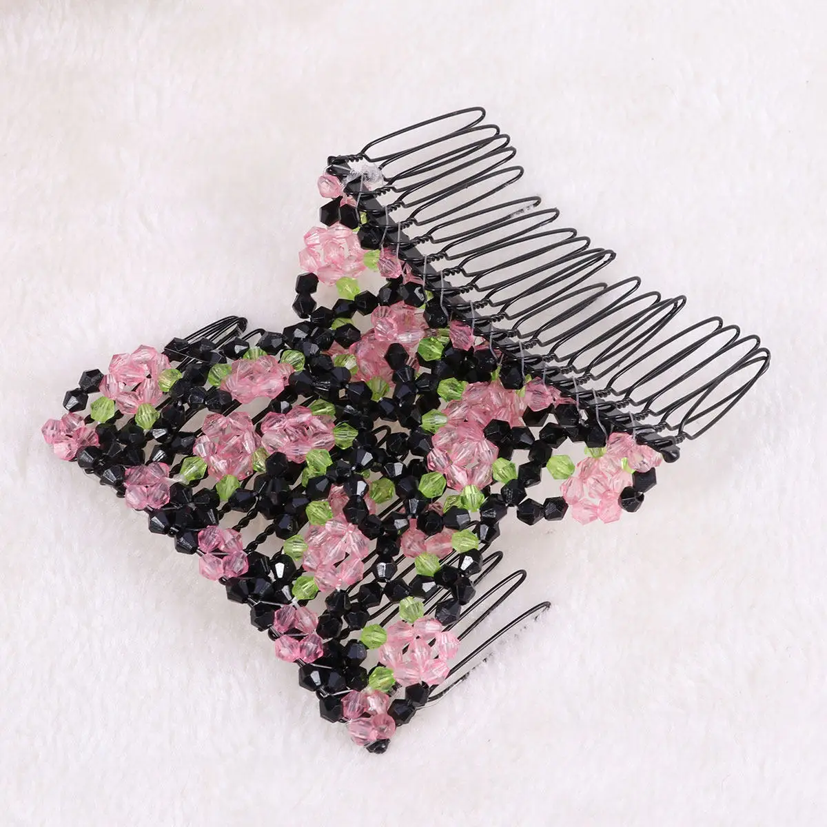 

Handmade Rose Shaped Hair Comb Double Row Lightweight Strong Hold All Hair Types Easy Styling Comb Replaces Jumbo Clips Pink