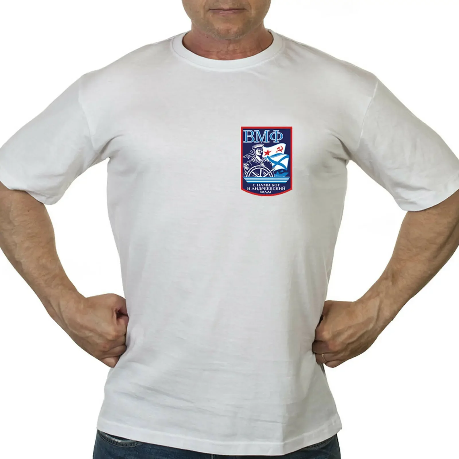Russian Naval Fleet Chest Mark Printed T-Shirt 100% Cotton O-Neck Short Sleeve Summer Casual Mens T-shirt Streetwear