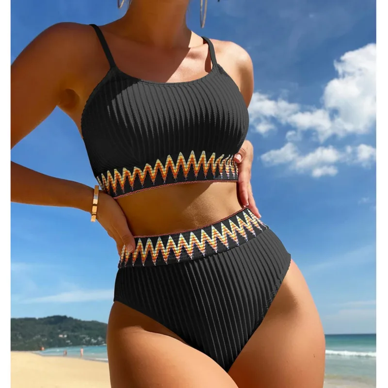 Sexy High Waist Bikinis 2024 Swimsuits Women\'s Swimwear Push Up Female Beach Swimming Wear Bathing Suits Bikini Set Pool Bather