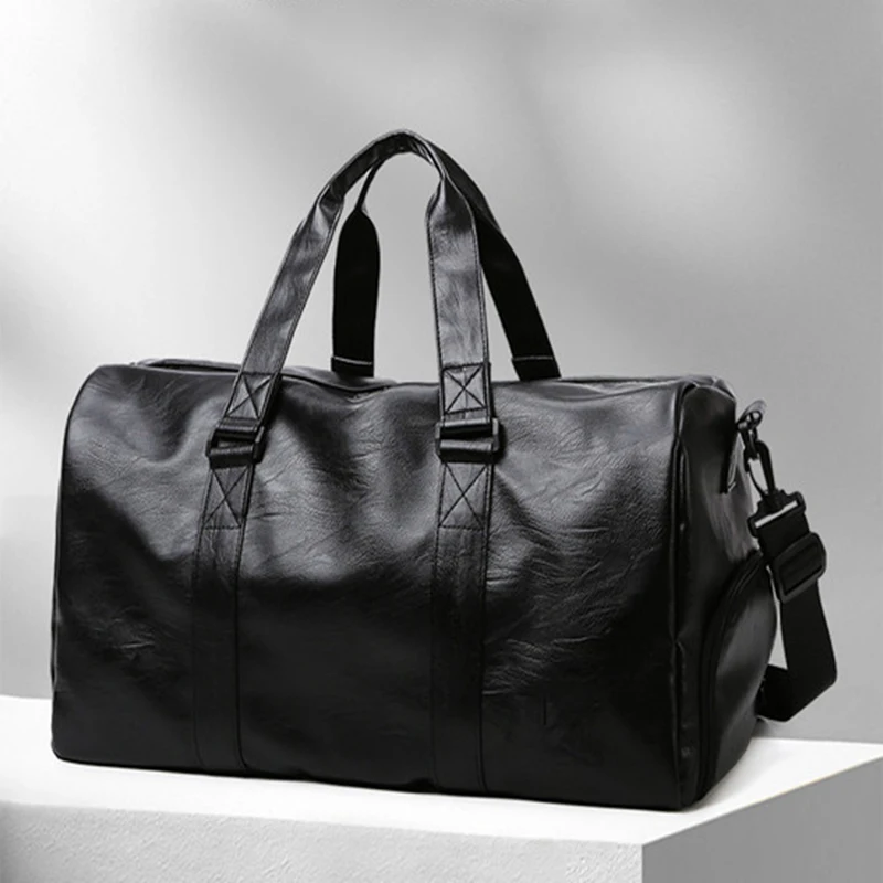 

Cross Border Portable Travel Bag PU Leather Retro Travel Luggage Bag women's Crossbody Dry Wet Separation Fitness bag