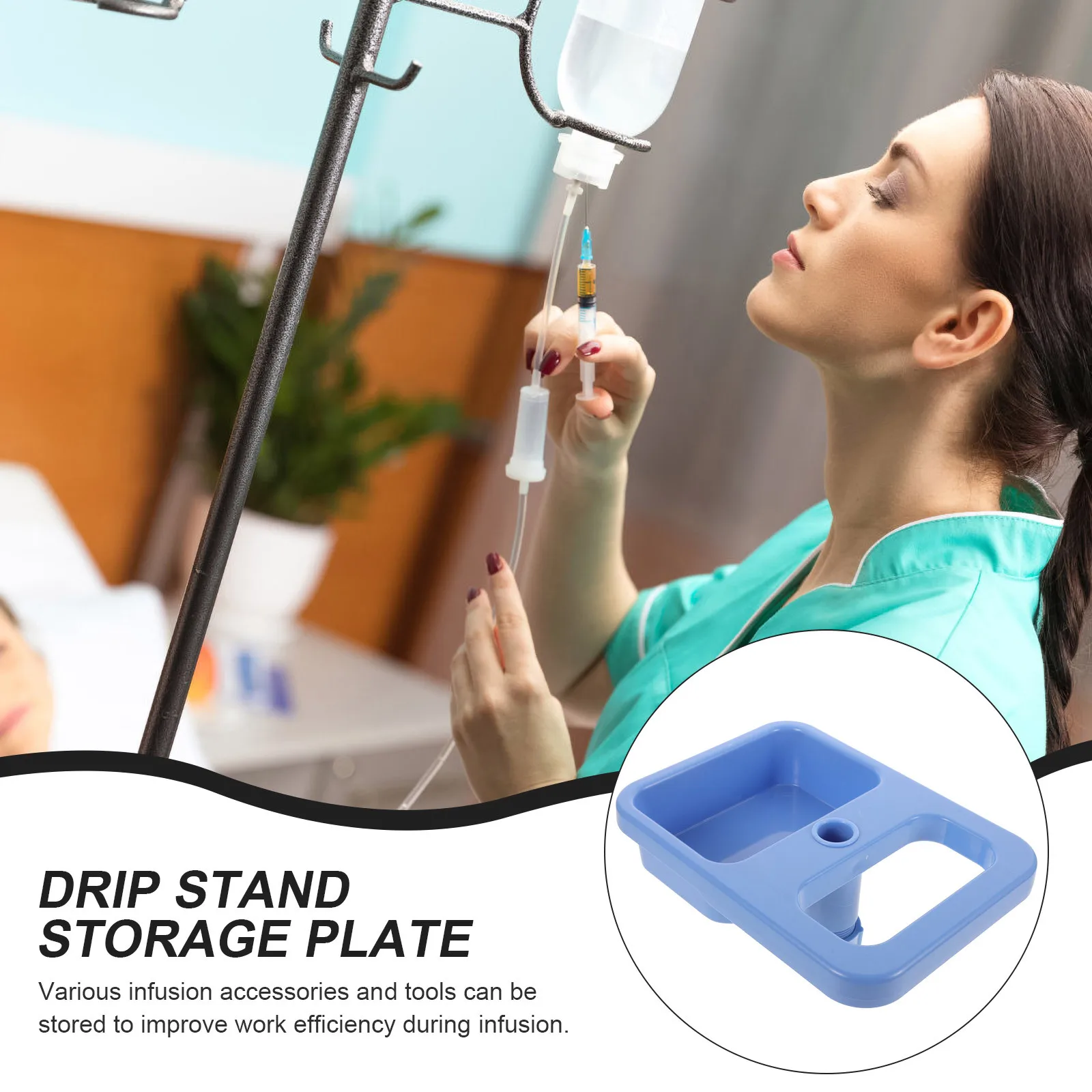 

Infusion Stand Tray Sturdy Solid Infusion Bracket Storage Holder Drip Stand Tray Quick Setup Practical Storage Solution