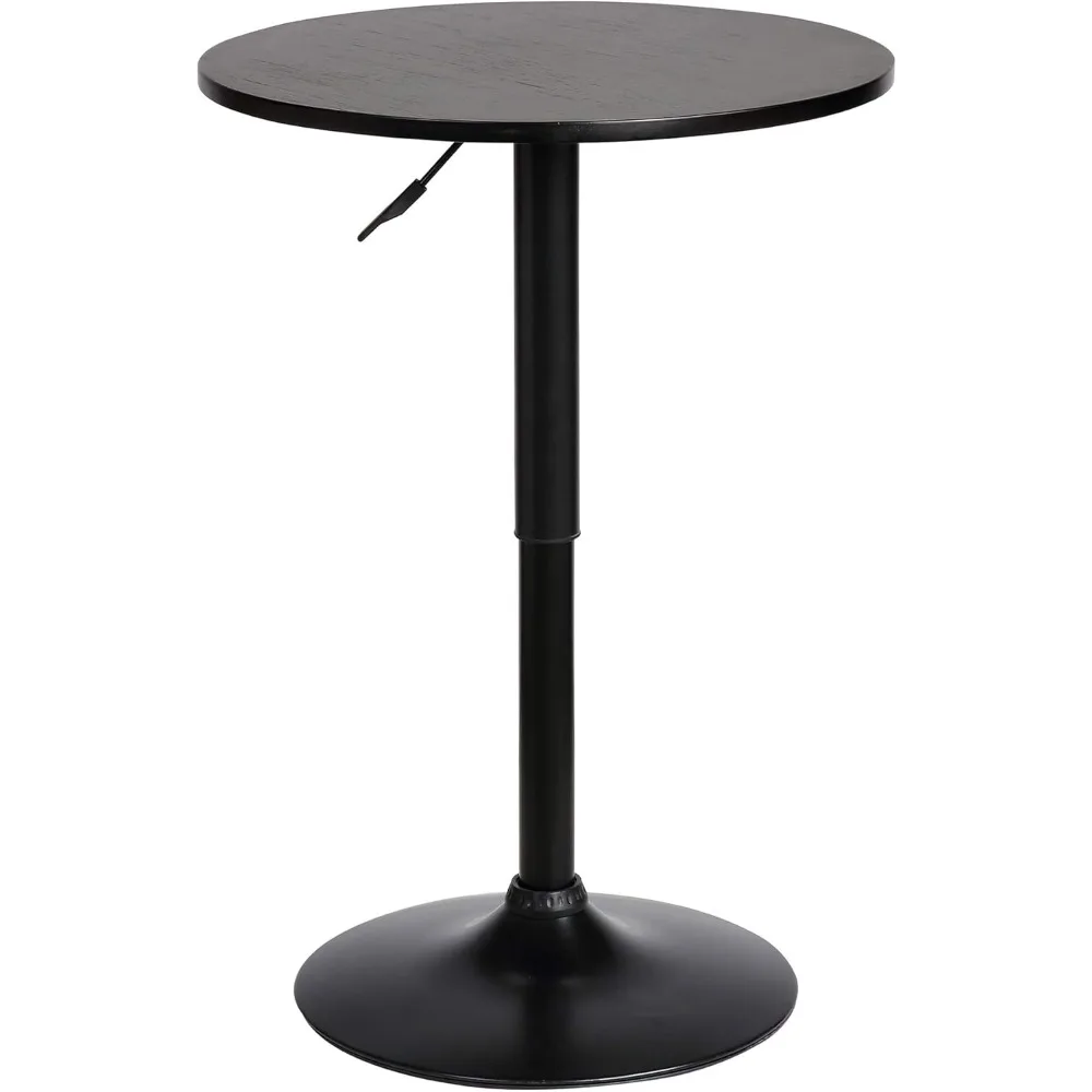 

Bentley Height Adjustable Swivel Pub Table with Black Wood Finish and Black Base