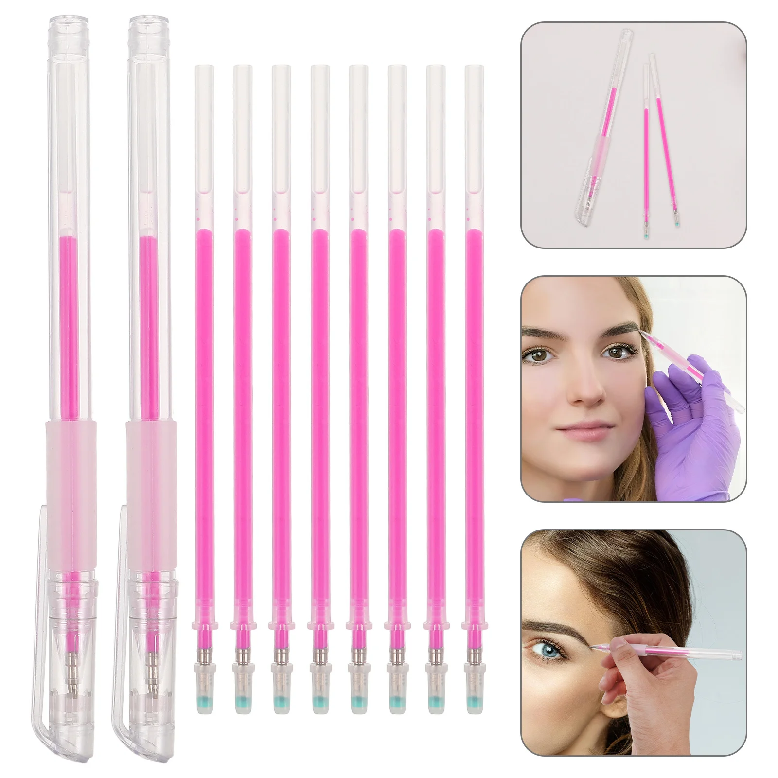 

2 шт., маркер для бровей, ручка для микроблейдинга, временная ручка для позиционирования татуировок, точное картографирование, водонепроницаемый инструмент для макияжа для татуировки