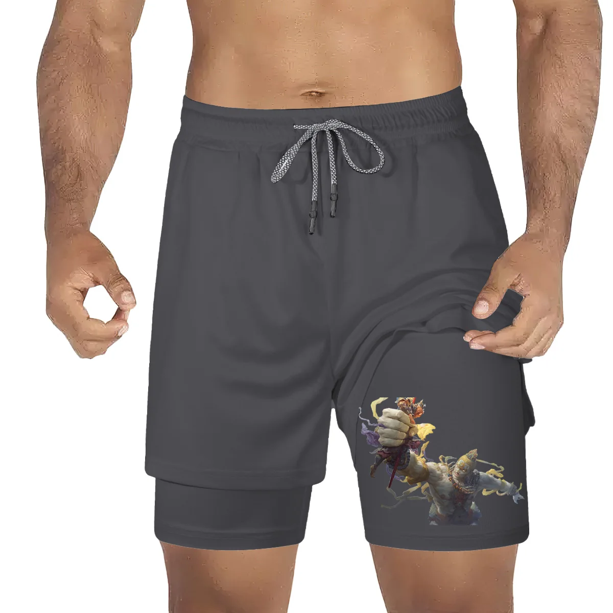 Black Myth SUNWUKONG's Latest Summer Double-layer Sports Shorts With Quick Drying Trend and Chinese Element Sports Shorts