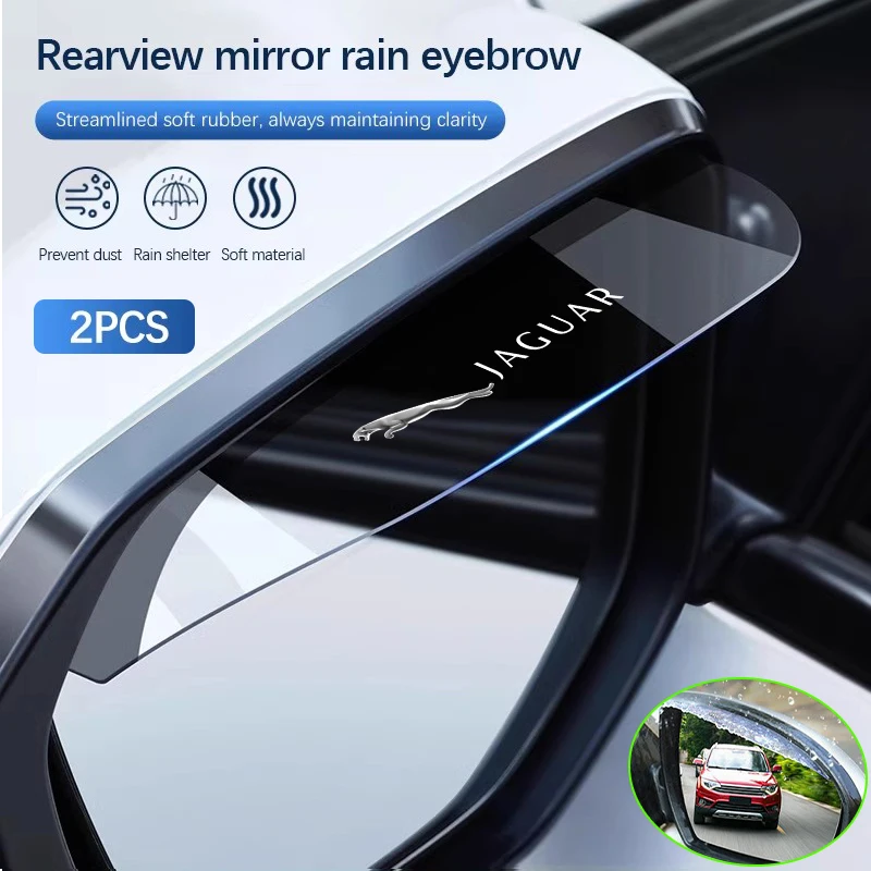 

2Pcs Car Rear View Mirror Rain Eyebrow Accessories For Jaguar XKR XEL XFL S F XK XJL XJ6 XJS E-Pace I-Pace S-Type X-Type XFR X