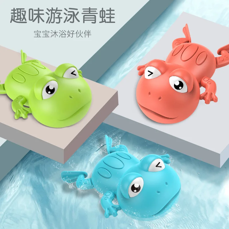 Montessori Baby Bath Toys For Kids 2 To 4 Year Old Children Swimming Bath Toy Frogs Clockwork Bathing Toy Boy Bathtubs Water Toy