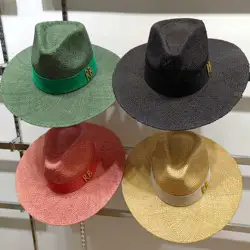 Summer straw hat 2025 new treasure grass material dyed jazz straw hat travel beach large brim sun hat  шляпа женская