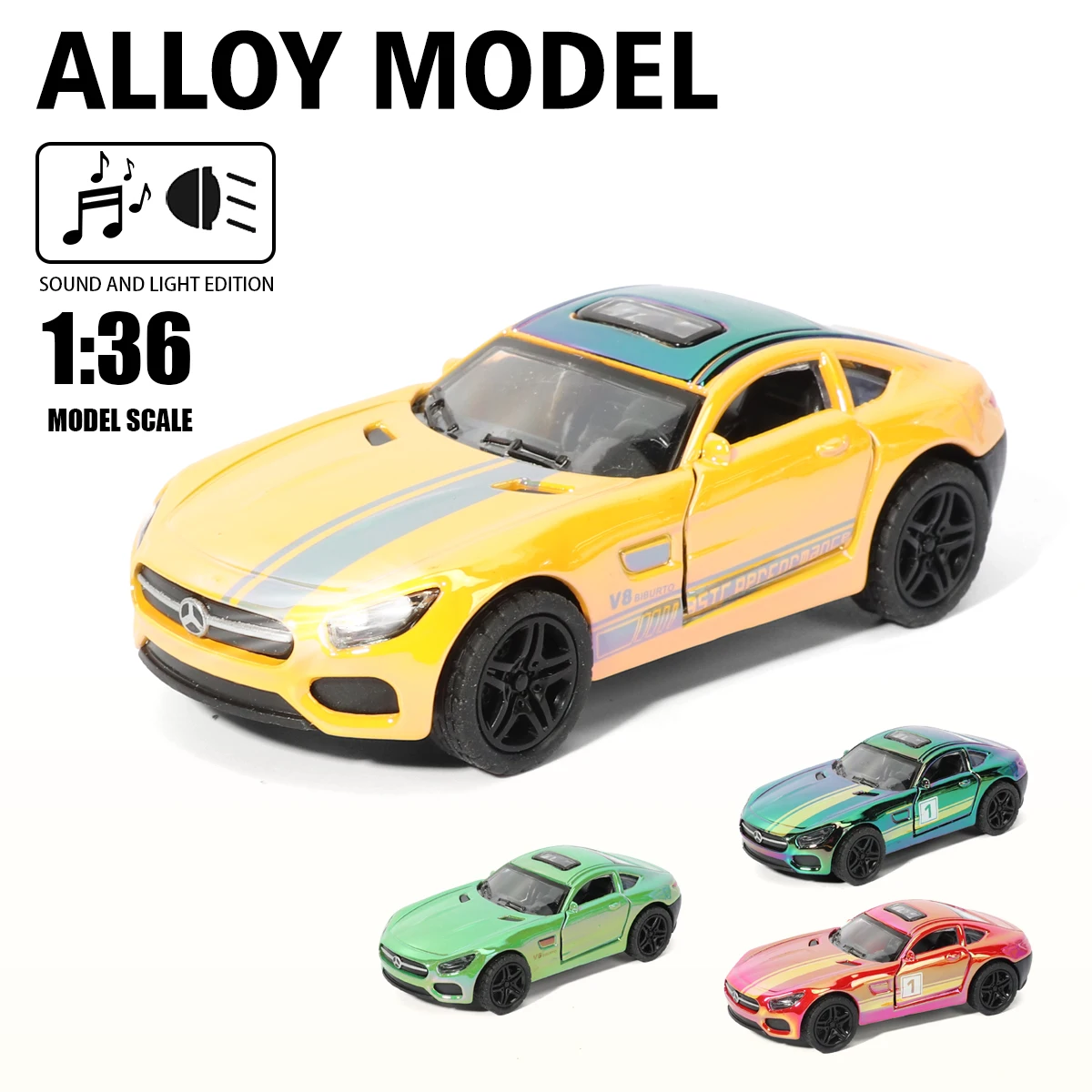 

Машинка-модель 1:36 GT Macan из сплава, литая, со звуком и светом, открывающиеся двери, откат назад, игрушка для детей, подарок на праздник