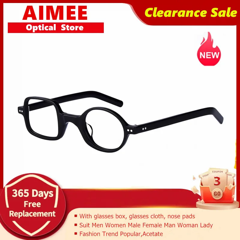 Clearance Sale Handmade Round Square Glasses Frame Men Women Acetate Eyeglasses High Quality Fashion Eyewear Spectacle Frames