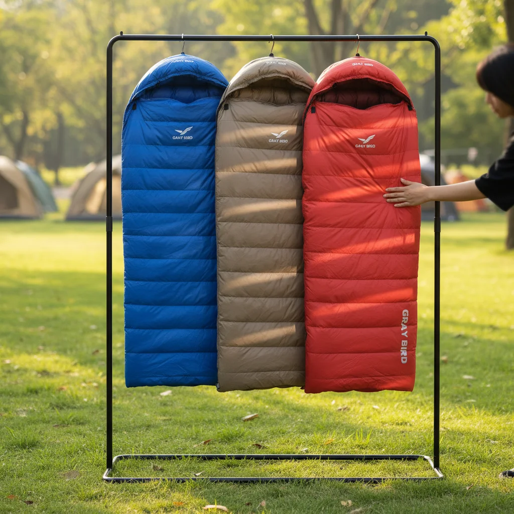 Ultralight Sleeping Bag 3000g, Duck Filled Polyester Four Season, Inflatable Waterproof Camping Hiking Gear for Adults Use