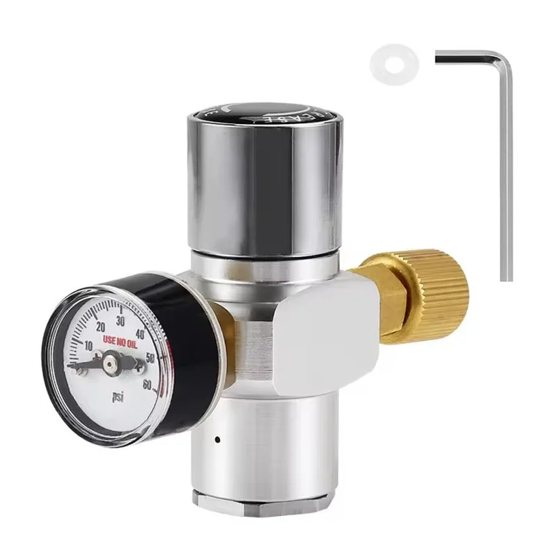 【Neue Version】 0-60 PSI Mini-CO2-Regler, tragbares CO2-Ladegerät mit stabilem Druck und Stahlring-Gaseinlass, selbstgebrautes kohlensäurehaltiges Kit