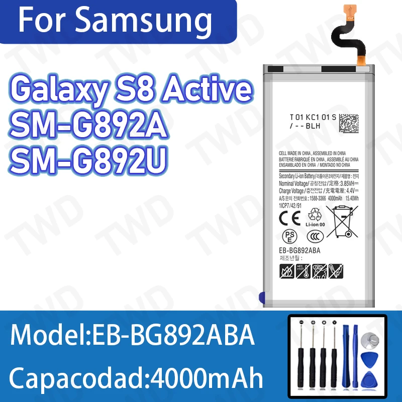 EB-BG892ABA 4000mAh Large capacity Battery For Samsung Galaxy S8 Active Batteries New High Quanlity+Free Tools