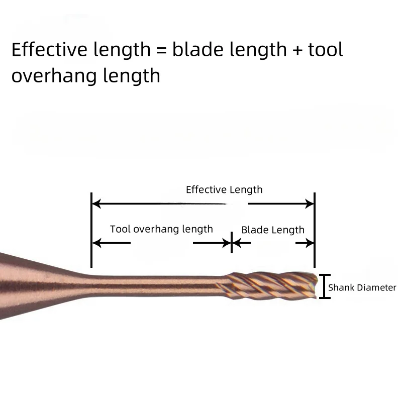 10PCS HRC55 4 Futes Deep Groove Milling Cutter Hole avoidance extended End Mill D4 L50mm