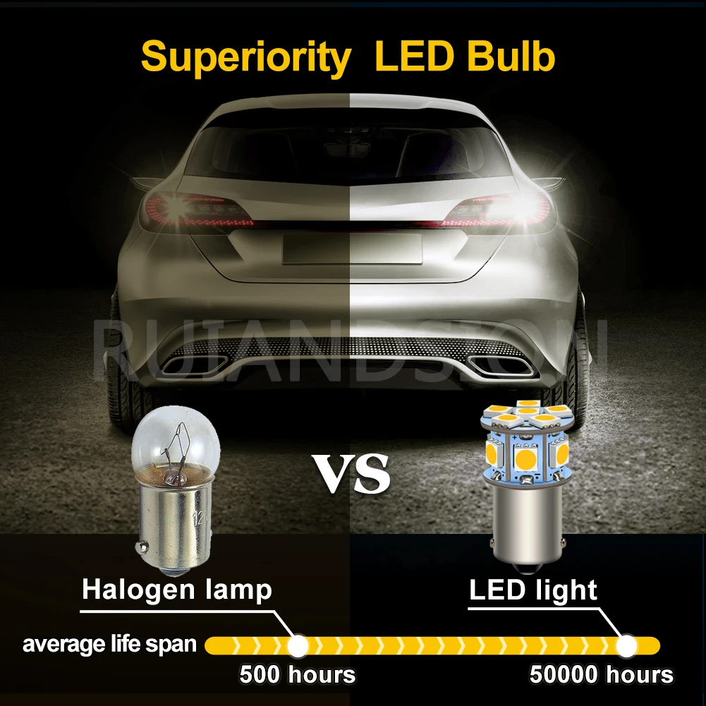 2Pcs BA15S P21W 1156 BAU15S PY21W LED Bulbs Car Motorcycle Turn Signal Light 6V 12V 24V 6-30V White Amber Yellow Red Warm White - view 3