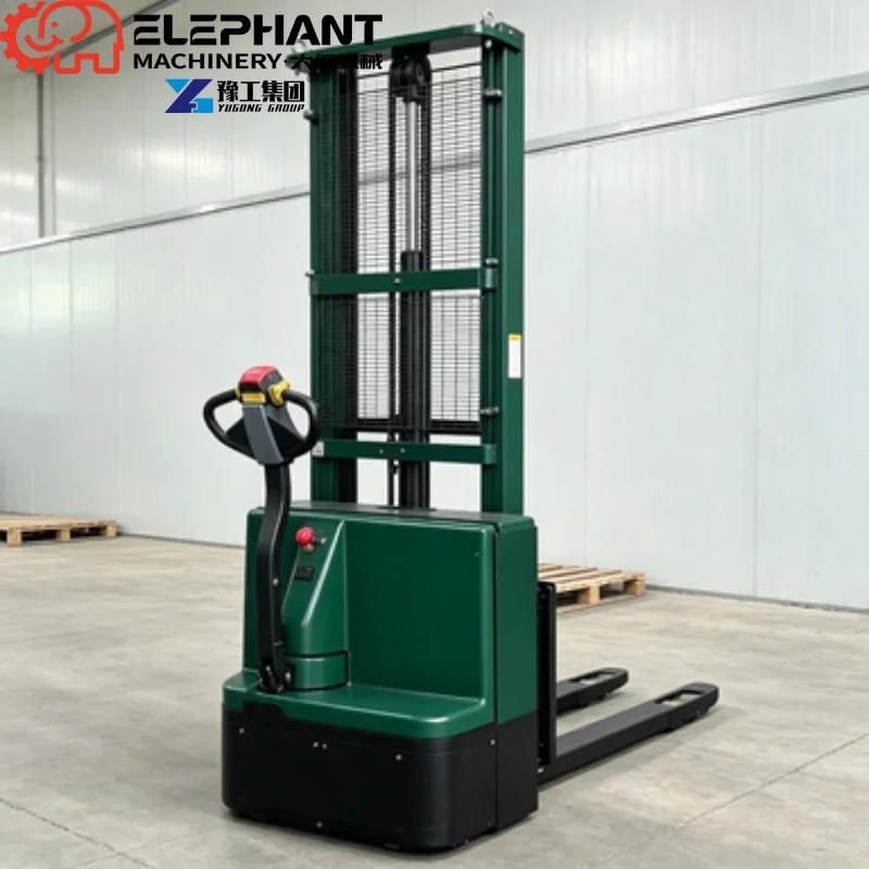 1.5 Ton Side Drive Electric Pallet Stacker, Compact Battery Powered Lifting Machine For Indoor Warehouse Logistics