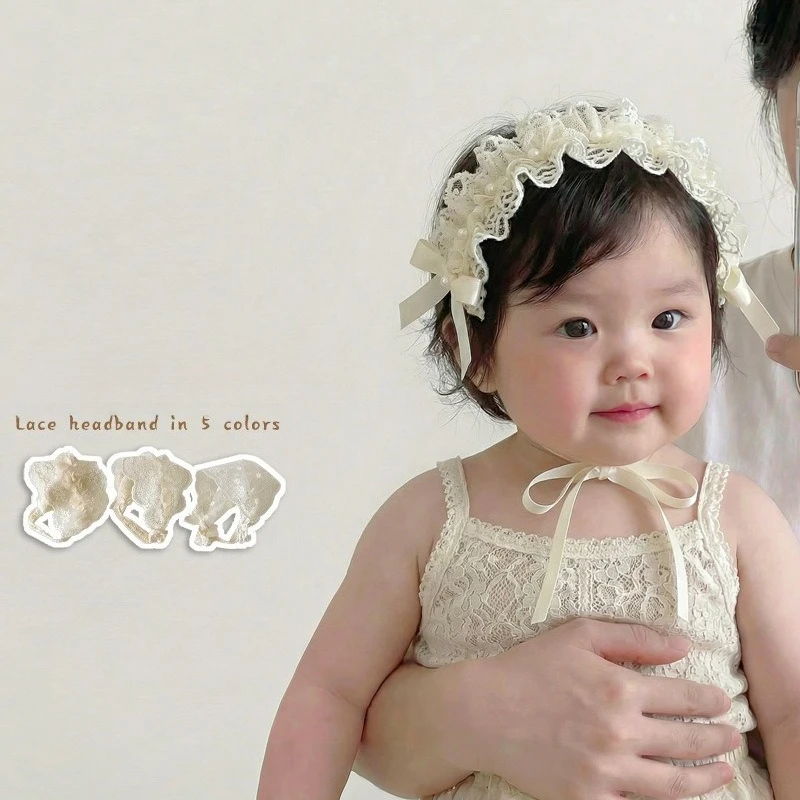 

Новая летняя милая кружевная повязка на голову для девочек, эластичная повязка для волос для малышей, аксессуар для волос для младенцев, головной убор для девочек