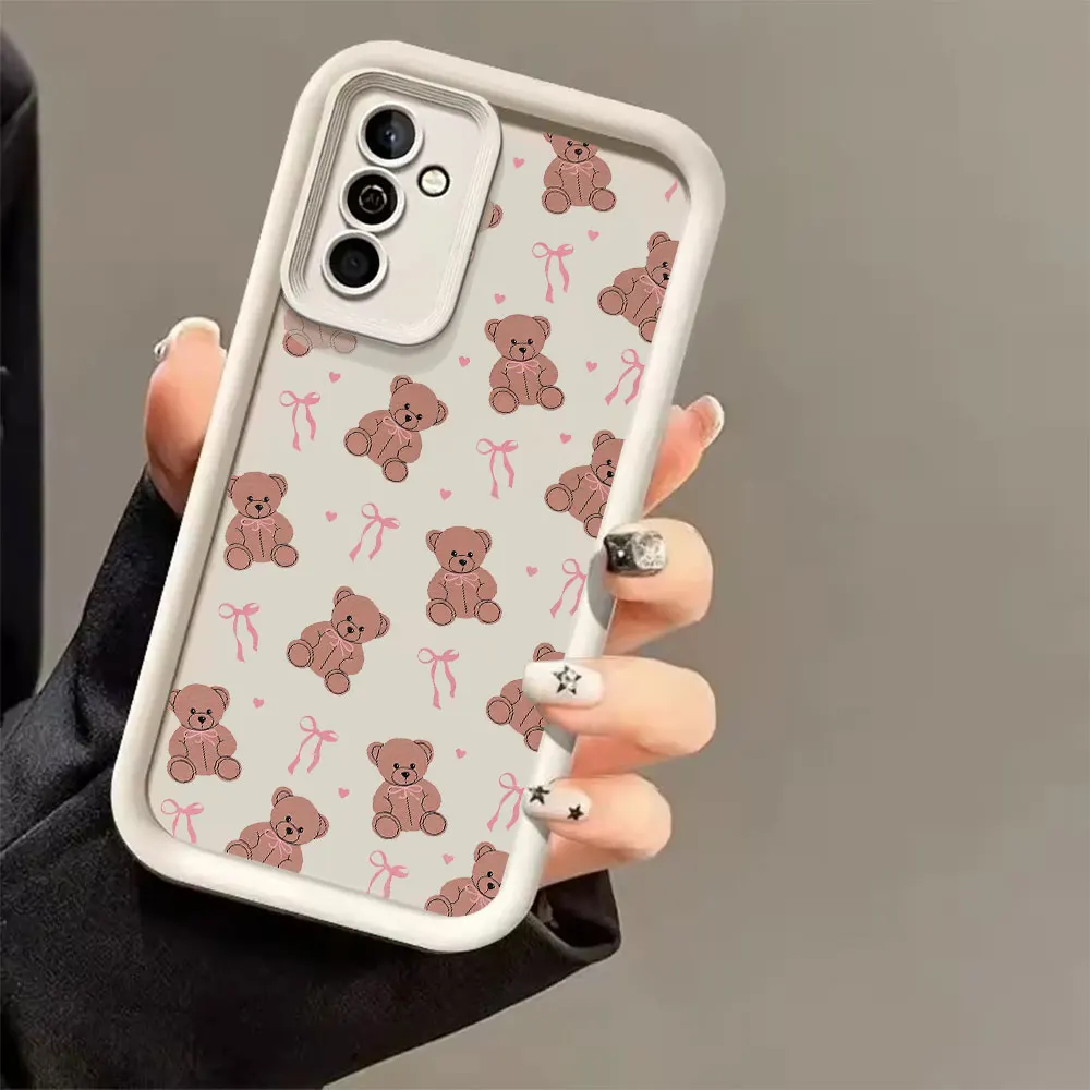 Soft TPU Cover For Samsung Galaxy A73 A72 A71 A56 A55 A54 A53 A52 A52s A50 A50s 5G 4G Silicon Protection Phone Case Lovely Bear