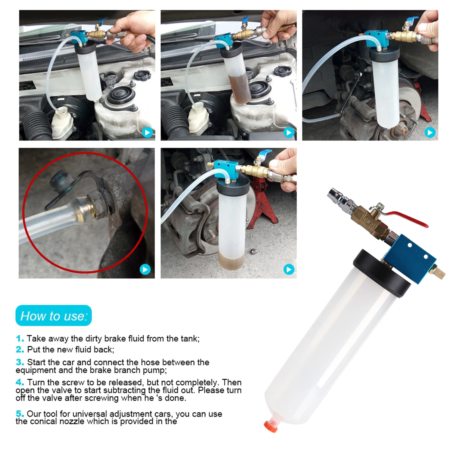 

Auto Car Brake Fluid Oil Change Replacement Tool Automotive Pump Oil Bleeder Empty Drain Kit Drain Kit Automotive Kit Empty Kit