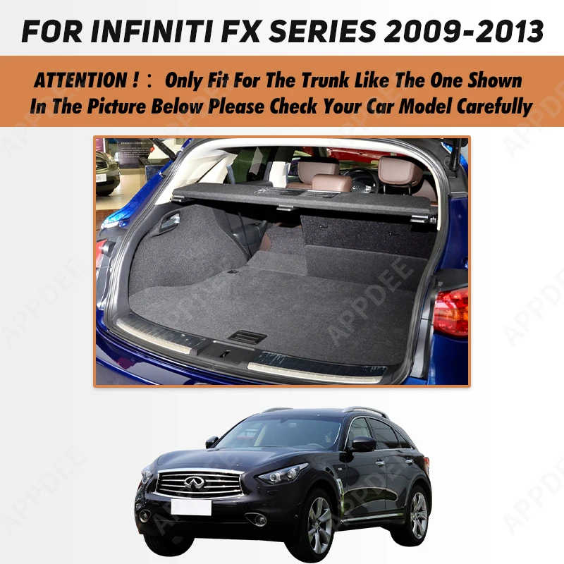 Auto Full Coverage Trunk Mat For Infiniti FX series 2009-2013 12 11 10 Car Boot Cover Pad Interior Protector Accessories