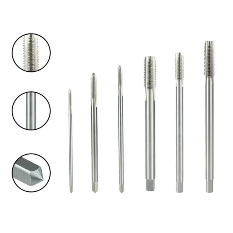 Used for processing internal thread tapping toolsW6542 HSS extended 100/200/300mm straight groove machine tap M2~M13