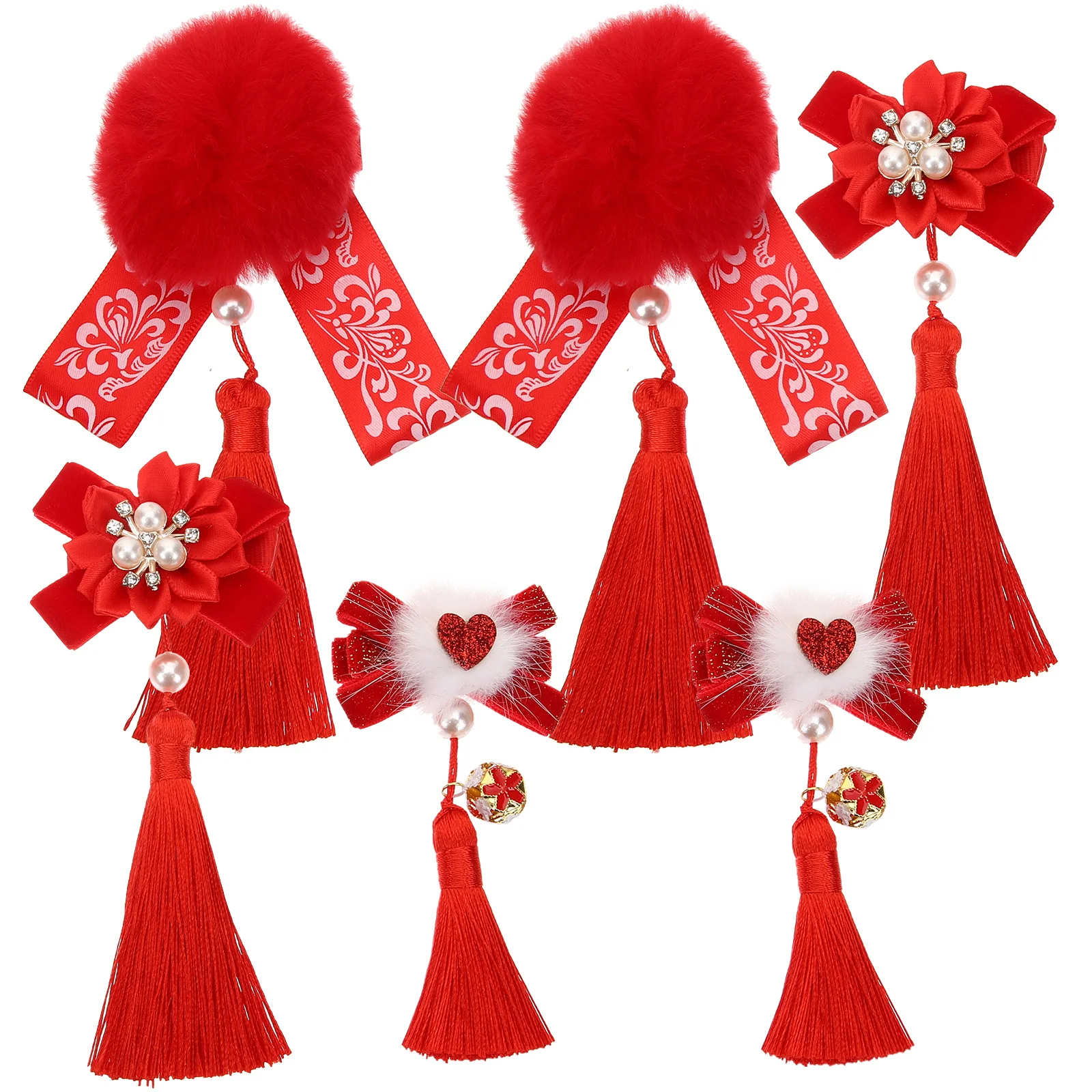 

3 пары аксессуаров для волос Hanfu, традиционные заколки для волос с кисточками и цветами, заколки для женщин и девочек, повседневное использование и особые случаи