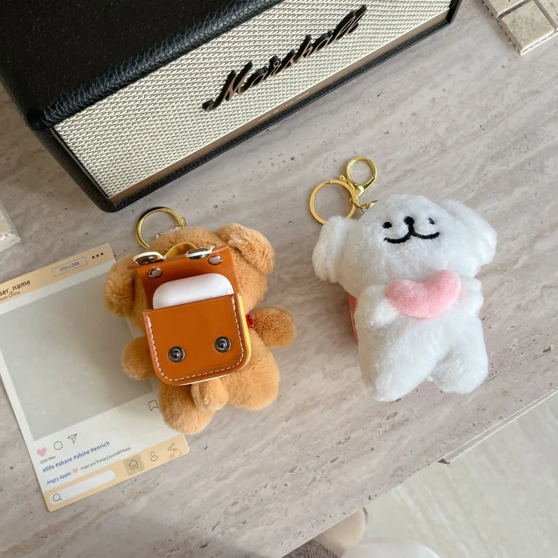 ل AirPods Pro 2nd حافظة لطيف أفخم المالطية الكلب غطاء من البولي يوريثان ل AirPods 4 3 2 زوجين سلاسل المفاتيح سماعة شحن صندوق قلادة هدية