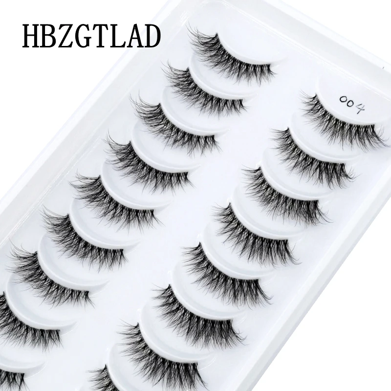 New 10pairs half/full eye Mink Eyelashes Clear Band Eye Lashes Natural Long Invisible Band False Eyelashes Handmade Upper Lashes