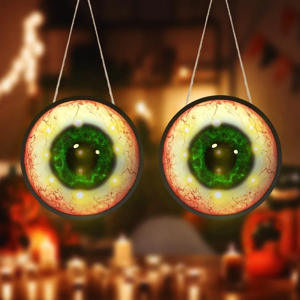 Round Halloween Eyeball Home Decor Luminous Giant Hanging Eyeball Ornaments Terrifying LED Eyeball Garden Yard Decoration