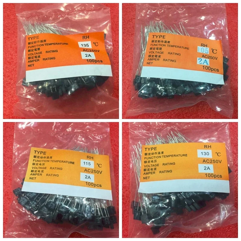 

1000PCS RH Black Square Fan Motor 2A 250V Thermal fuse LED Fuse 92 95 105 110 115 120 125 130 135 140 145 150Temperature Switch