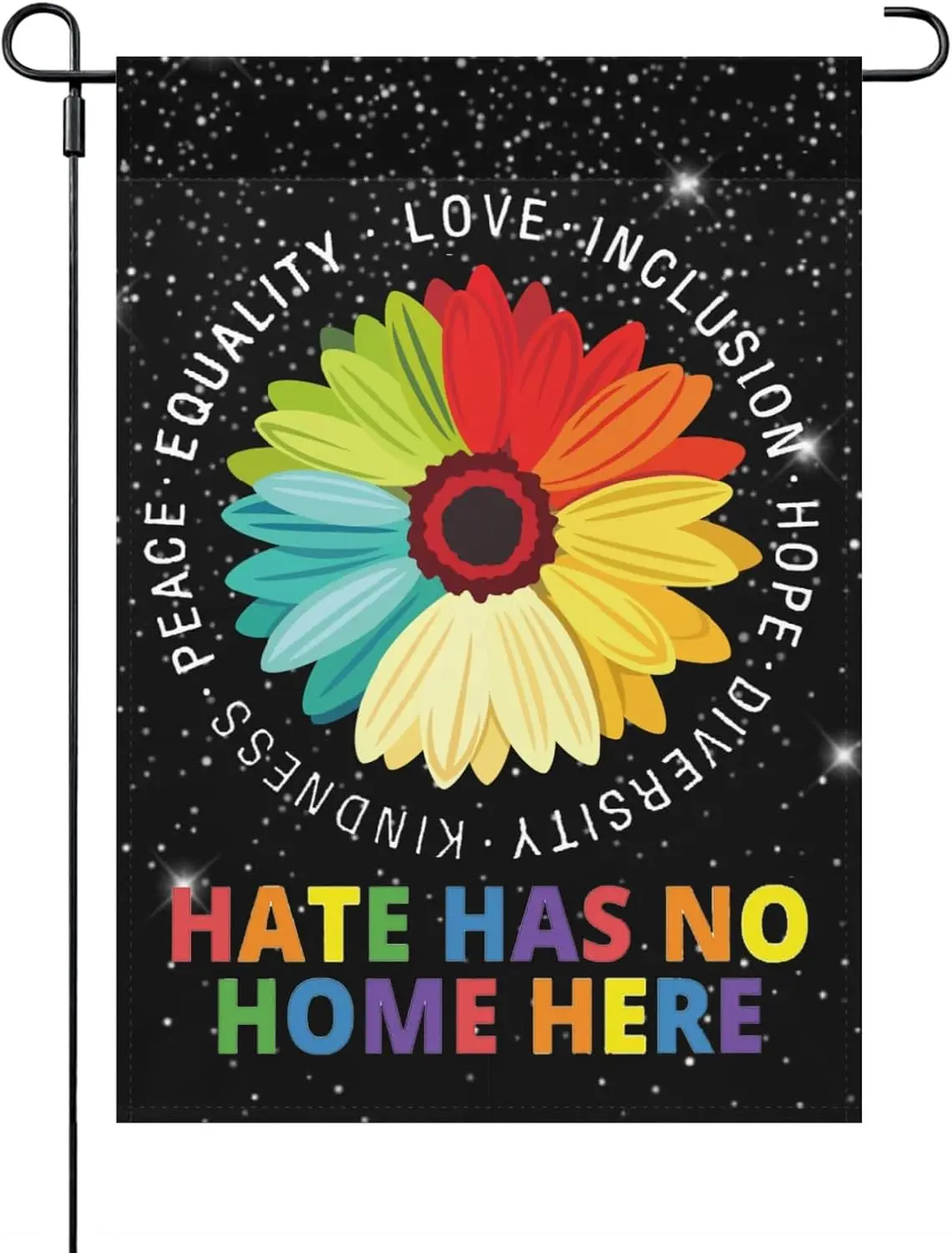 Garden Flag Hate Has No Home Here Yard Flag Vintage Outdoor Flag Porch House Flags Double Sided Yard Decor Hate Has No Home Here