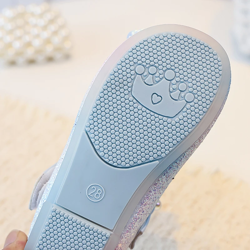 Mädchen Mary Jane Prinzessinnen-Flats, Kleinkind Glitzer-Farbverlauf-Kleiderschuhe mit Strass-Schmetterling, Funkelnde Party-Hochzeitsschuhe für Mädchen – Detail 8