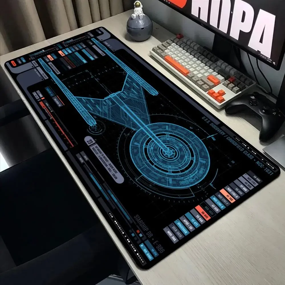 Starship Blueprint Pad Desk Pad Mouse Pad Gamer Computer Cabinet Star Trek Game Office Accessories Keyboard Anime Extended Large