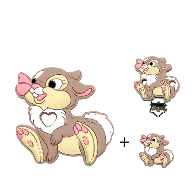 3 قطعة/المجموعة ديزني سيليكون الكرتون الشكل عضاضة الخرز ومقاطع الطفل عضاضة هوة سلسلة اكسسوارات التسنين مجوهرات اللعب