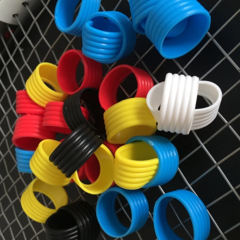 Silicone Tennis Racquet Grip Rings Racket Bands Non Slip Racket Rubber Bands for Badminton Squash Baseball Bat Handle