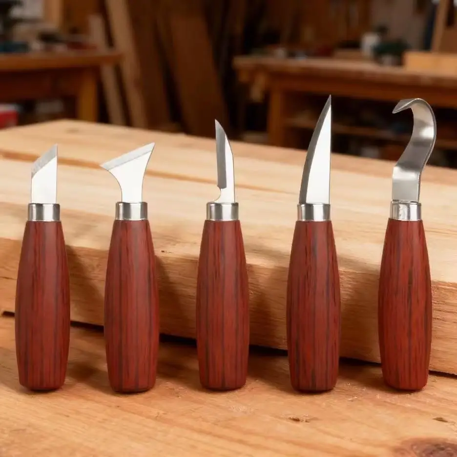 Wood Carving Knife Chisel Hook Knife Carving Tools Ergonomic Woodworking Spoon Durable Crooked Beginners Sculptural Professiona