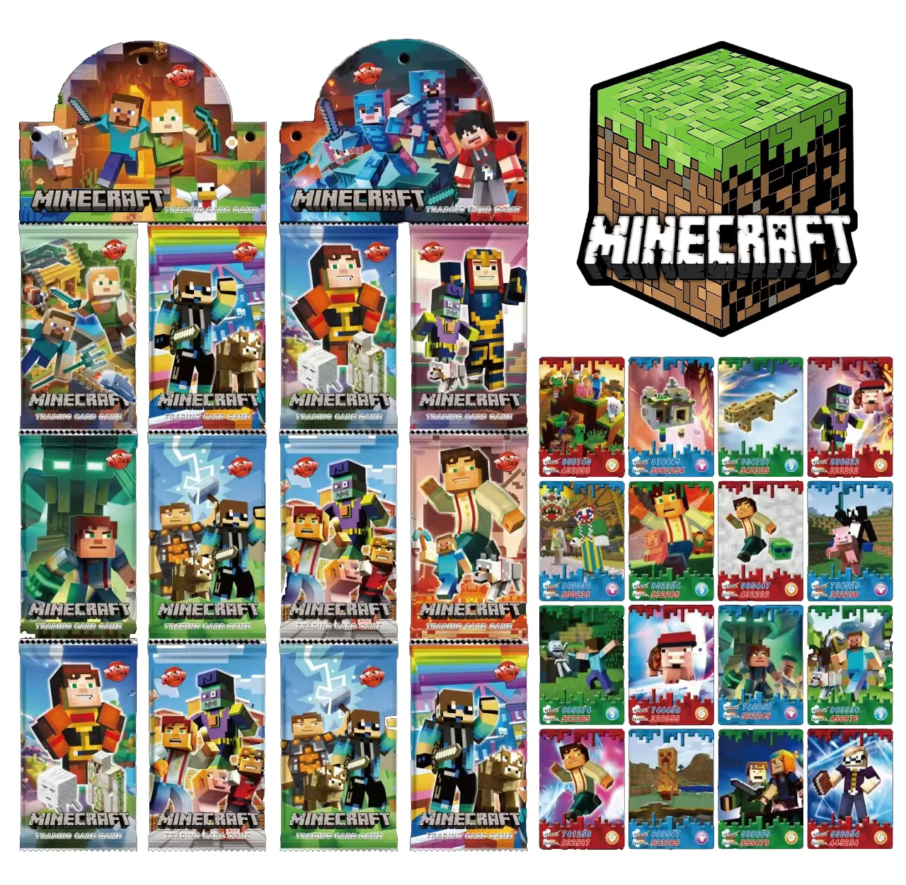 Minecraft Game Collectible Card Cartoon Animation Memorial Children Christmas Birthday Gift Creeper Ore Zombie Wolf Ax Bow Toy